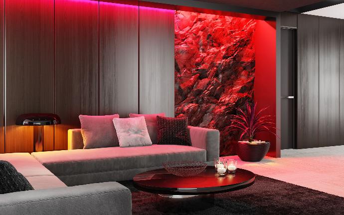 Red lighted room